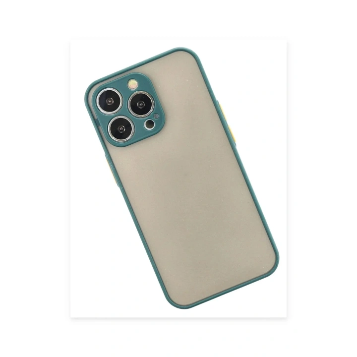 Mey İthalat®  iPhone 15 Pro Max Kılıf Montreal Silikon Kapak - Yeşil