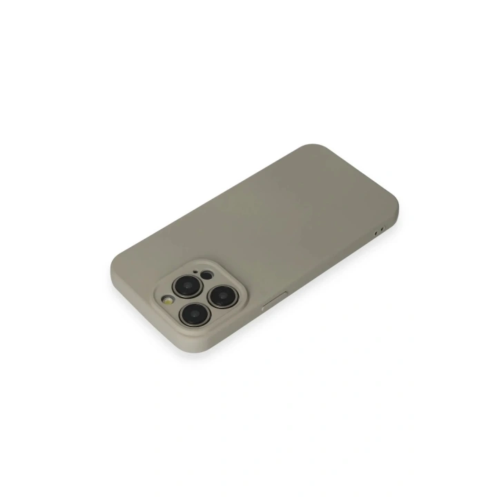 Mey İthalat®  iPhone 15 Pro Max Kılıf Nano içi Kadife Silikon - Beyaz Titanyum