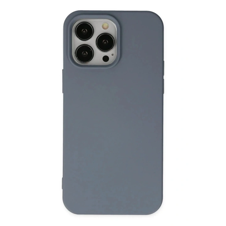 Mey İthalat®  iPhone 15 Pro Max Kılıf Nano içi Kadife Silikon - Gri