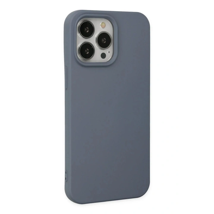 Mey İthalat®  iPhone 15 Pro Max Kılıf Nano içi Kadife Silikon - Gri
