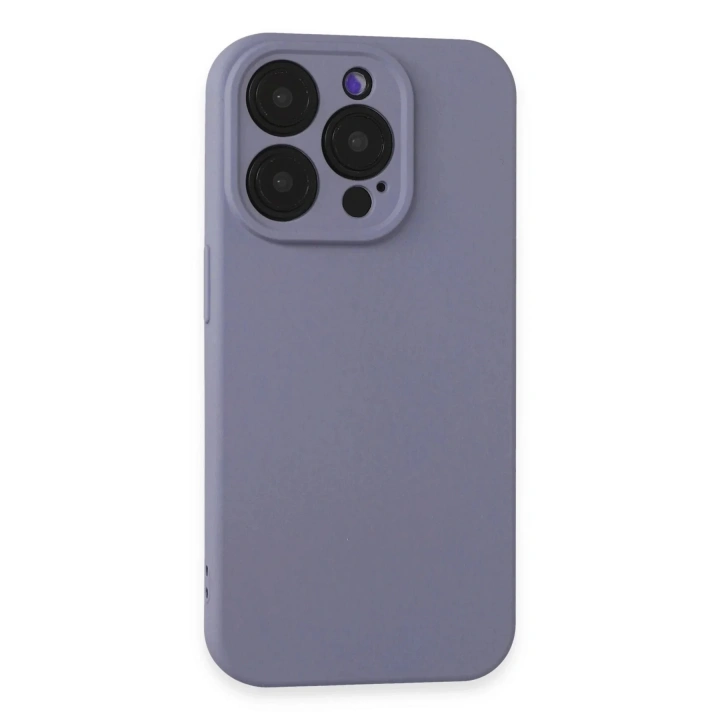 Mey İthalat®  iPhone 15 Pro Max Kılıf Nano içi Kadife Silikon - Lila