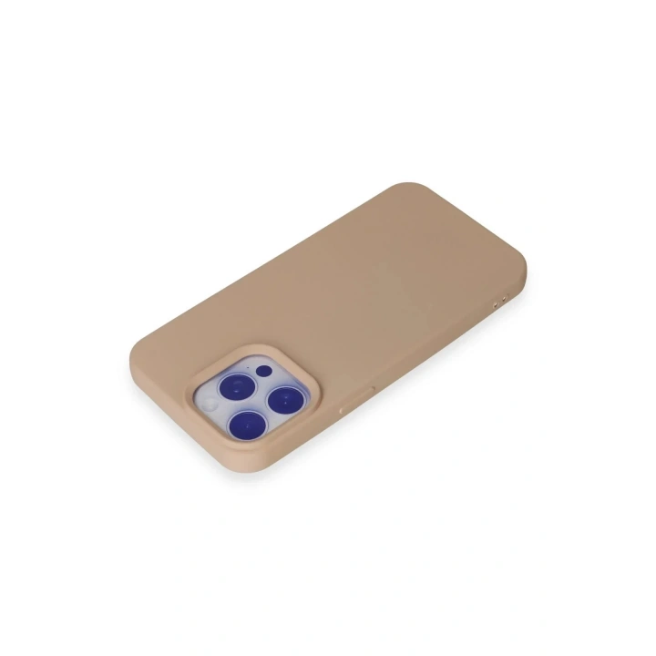 Mey İthalat®  iPhone 15 Pro Max Kılıf Nano içi Kadife Silikon - Pudra