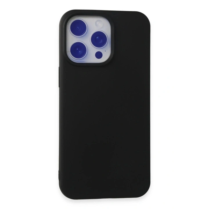 Mey İthalat®  iPhone 15 Pro Max Kılıf Nano içi Kadife Silikon - Siyah