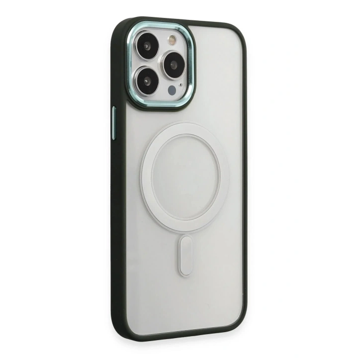 Mey İthalat®  iPhone 15 Pro Max Kılıf Room Magneticsafe Silikon - Köknar Yeşili
