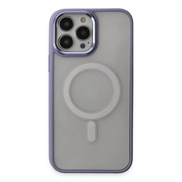 Mey İthalat®  iPhone 15 Pro Max Kılıf Room Magneticsafe Silikon - Lila