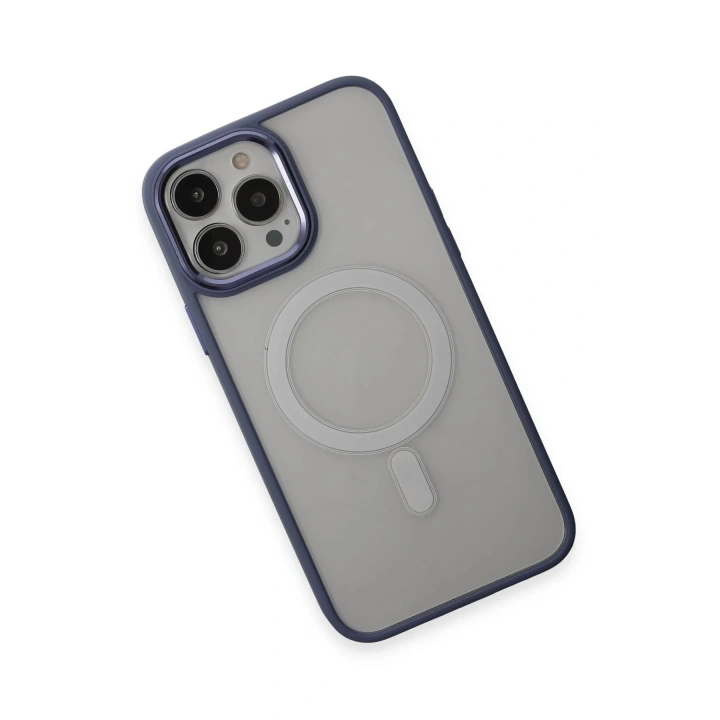 Mey İthalat®  iPhone 15 Pro Max Kılıf Room Magneticsafe Silikon - Sierra Blue