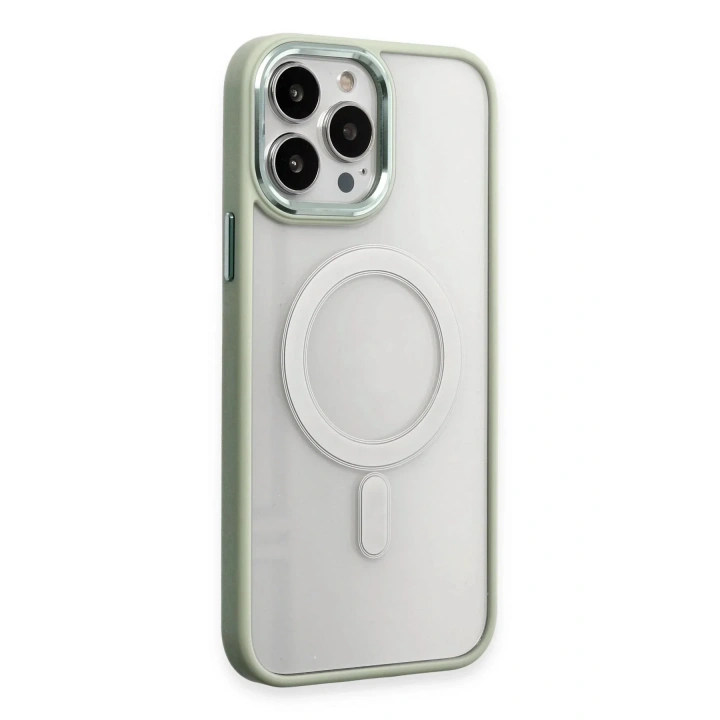 Mey İthalat®  iPhone 15 Pro Max Kılıf Room Magneticsafe Silikon - Su Yeşili