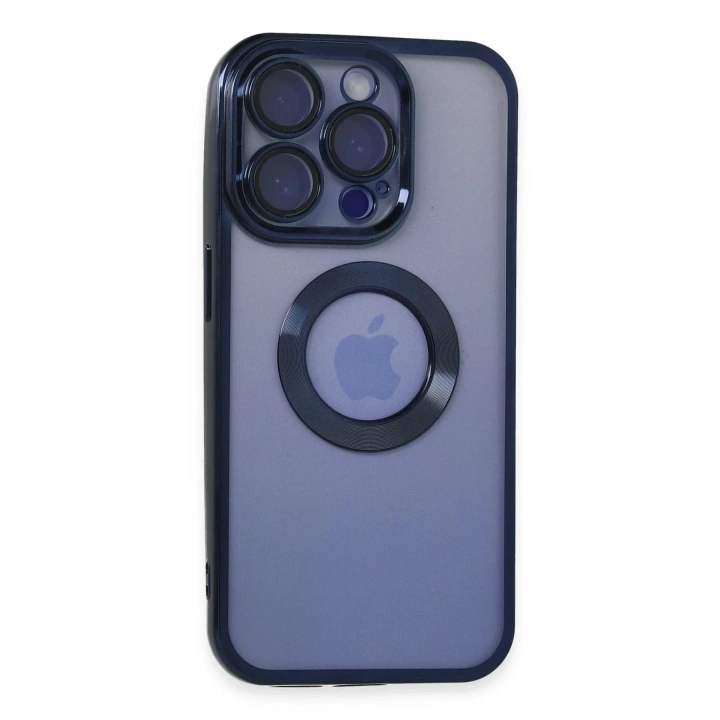 Mey İthalat®  iPhone 15 Pro Max Kılıf Slot Silikon - Lacivert
