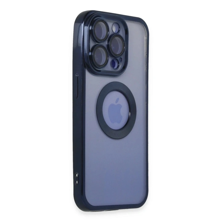Mey İthalat®  iPhone 15 Pro Max Kılıf Slot Silikon - Lacivert