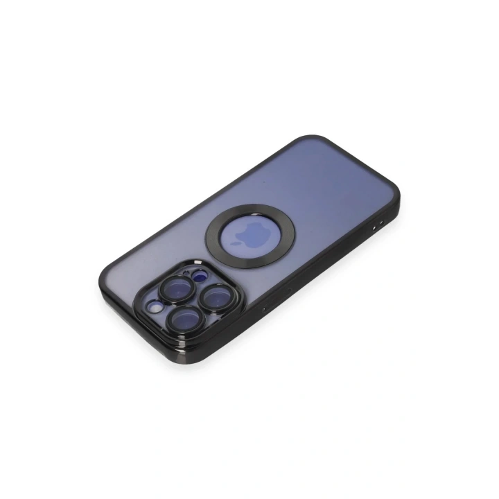 Mey İthalat®  iPhone 15 Pro Max Kılıf Slot Silikon - Siyah