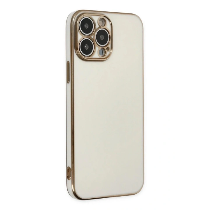 Mey İthalat®  iPhone 15 Pro Max Kılıf Volet Silikon - Beyaz