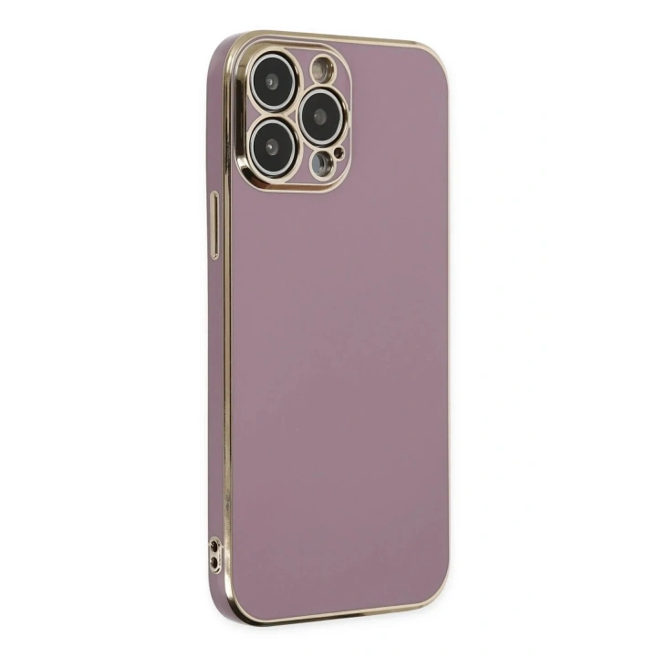 Mey İthalat®  iPhone 15 Pro Max Kılıf Volet Silikon - Mor