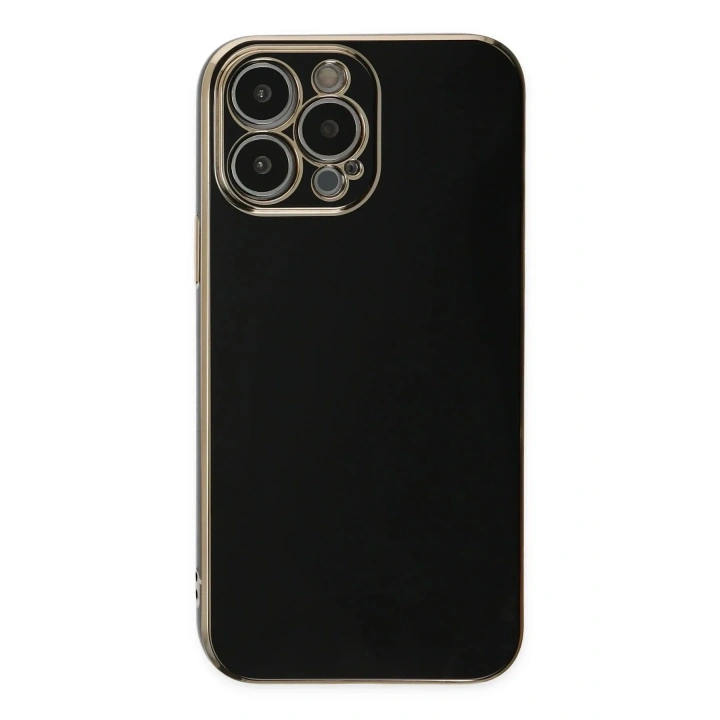 Mey İthalat®  iPhone 15 Pro Max Kılıf Volet Silikon - Siyah