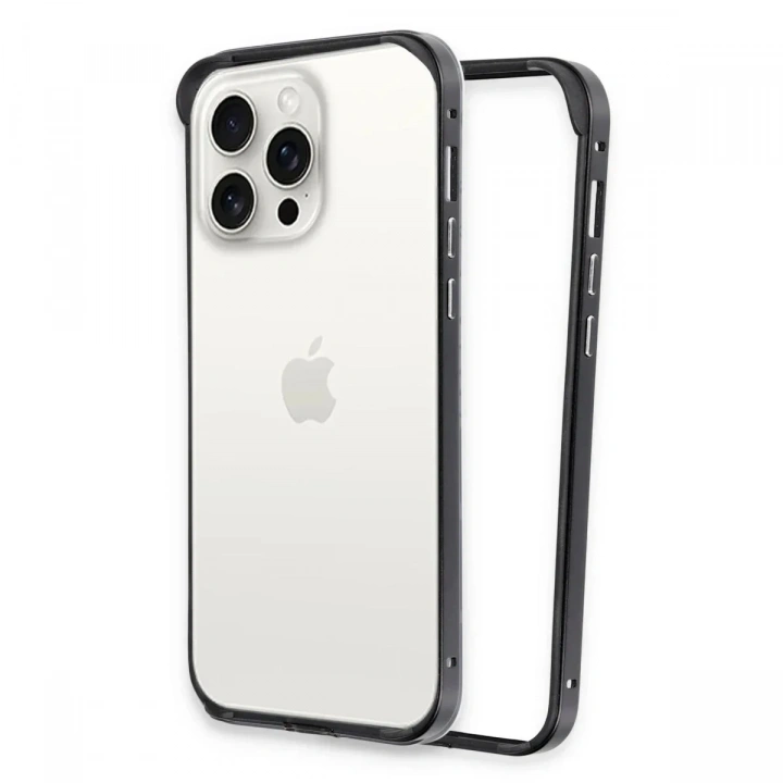 Mey İthalat®  iPhone 15 Pro Max Land Bumper Koruma Kapak - Siyah