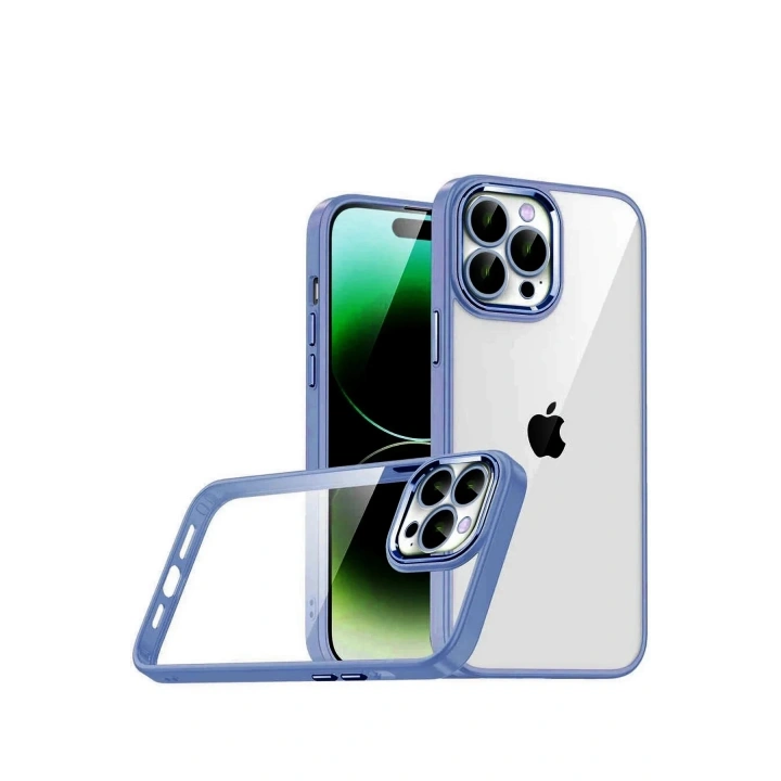 Mey İthalat®   iPhone 15 Pro Max  Lensli Silikon - Açık Mavi