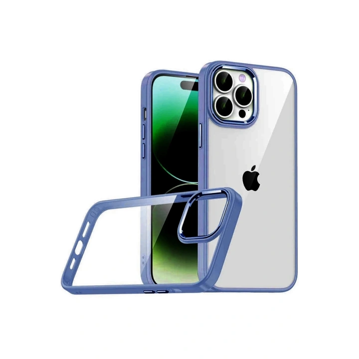 Mey İthalat®   iPhone 15 Pro Max  Lensli Silikon - Lacivert