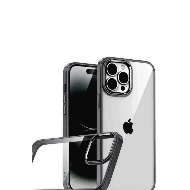 Mey İthalat®   iPhone 15 Pro Max  Lensli Silikon - Siyah