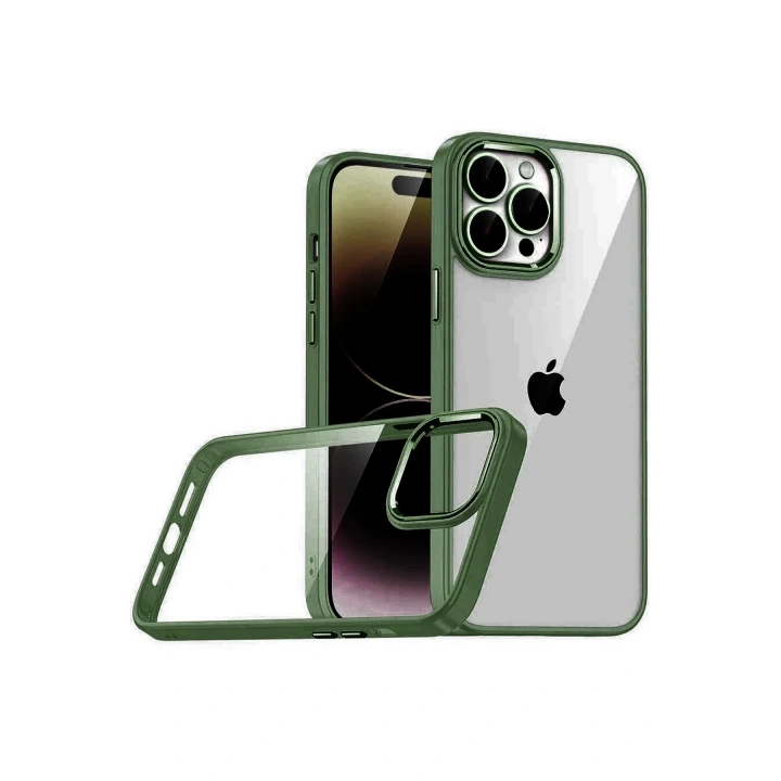 Mey İthalat®   iPhone 15 Pro Max  Lensli Silikon - Yeşil