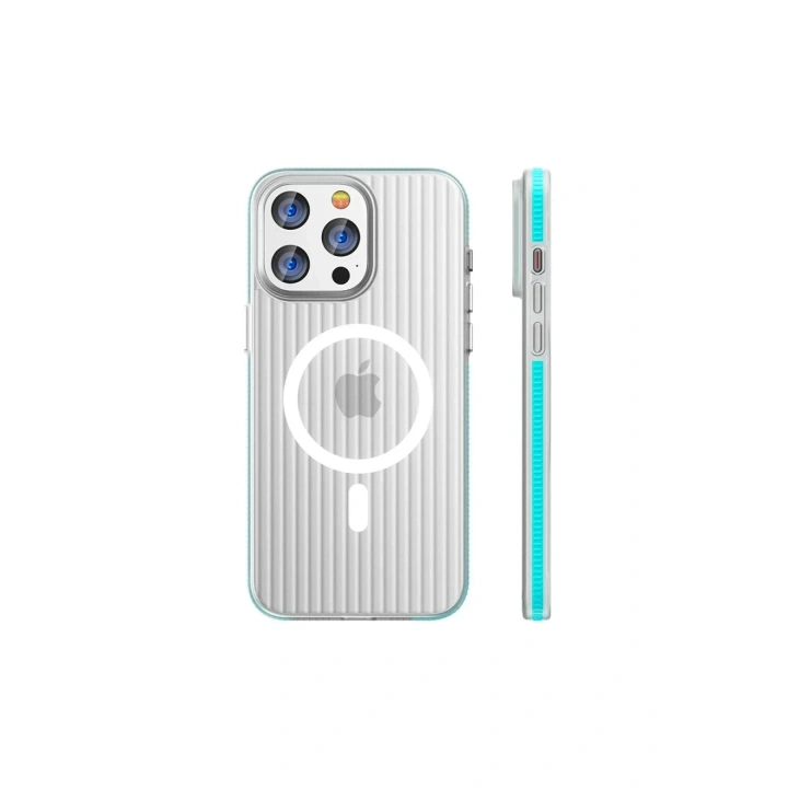 Mey İthalat®  iPhone 15 Pro Max Line Magsafe Kapak - Mavi