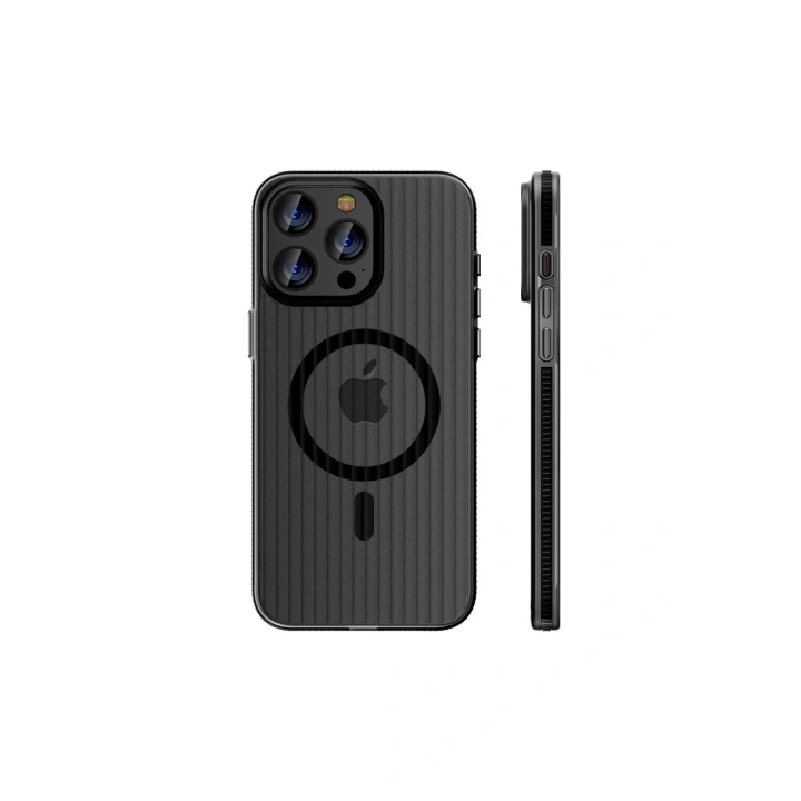 Mey İthalat®  iPhone 15 Pro Max Line Magsafe Kapak - Siyah