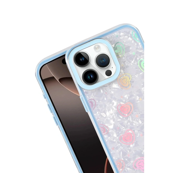 Mey İthalat®   iPhone 15 Pro Max Lumi Desenli Kapak - Mavi