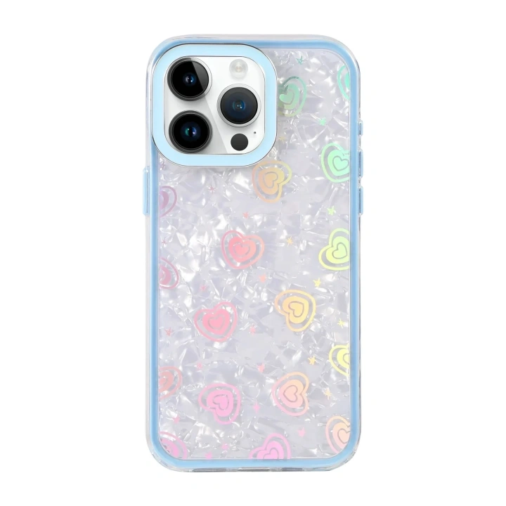 Mey İthalat®   iPhone 15 Pro Max Lumi Desenli Kapak - Mavi