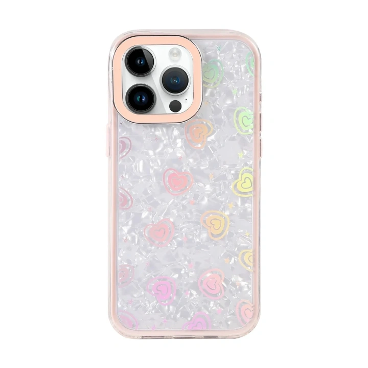 Mey İthalat®   iPhone 15 Pro Max Lumi Desenli Kapak - Pembe