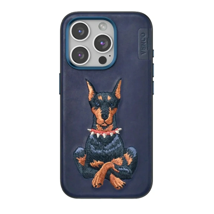 Mey İthalat®  iPhone 15 Pro Max Perma Desenli Kapak - Lacivert
