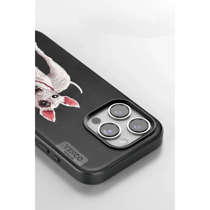 Mey İthalat®  iPhone 15 Pro Max Perma Desenli Kapak - Siyah