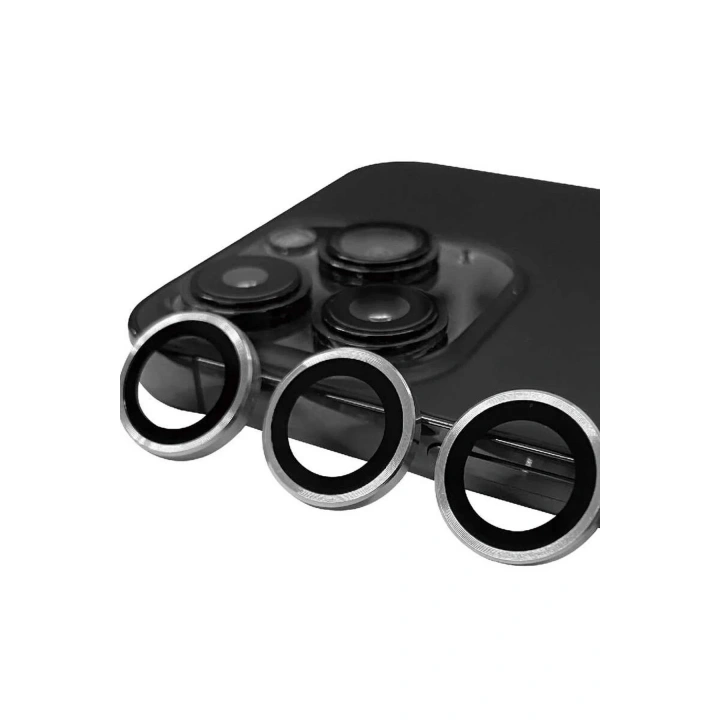 Mey İthalat®  iPhone 15 Pro Max Raze Metal Kamera Lens - Gümüş