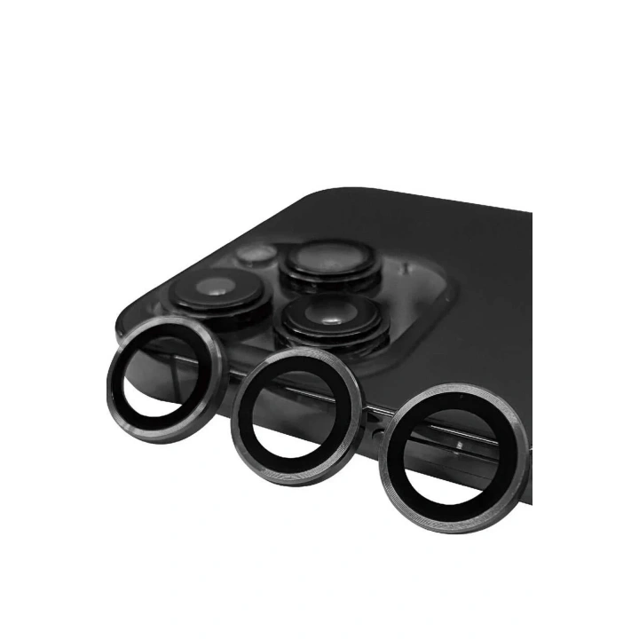 Mey İthalat®  iPhone 15 Pro Max Raze Metal Kamera Lens - Titan Gri