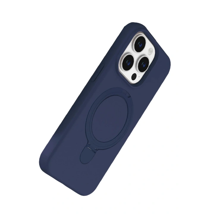 Mey İthalat®   iPhone 15 Pro Max Regal Magsafe Standlı Kapak - Lacivert