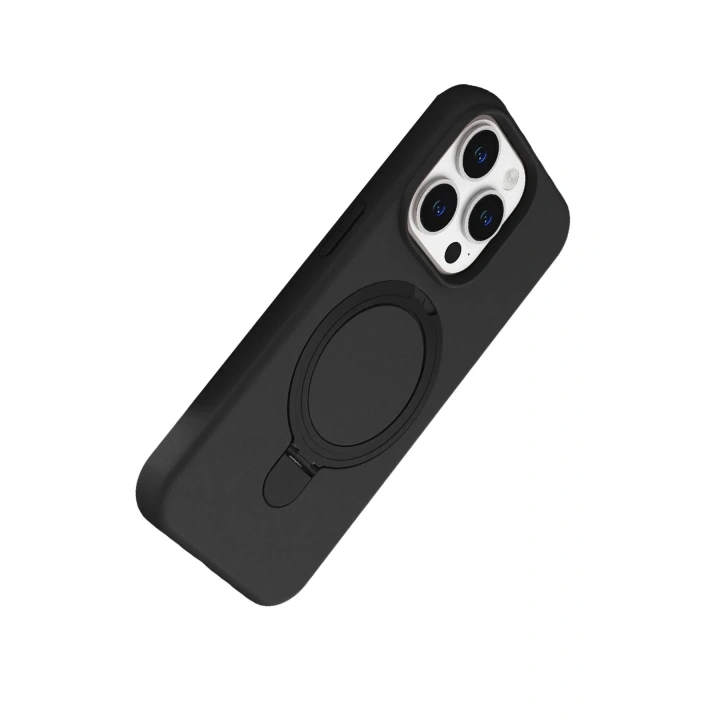 Mey İthalat®   iPhone 15 Pro Max Regal Magsafe Standlı Kapak - Siyah