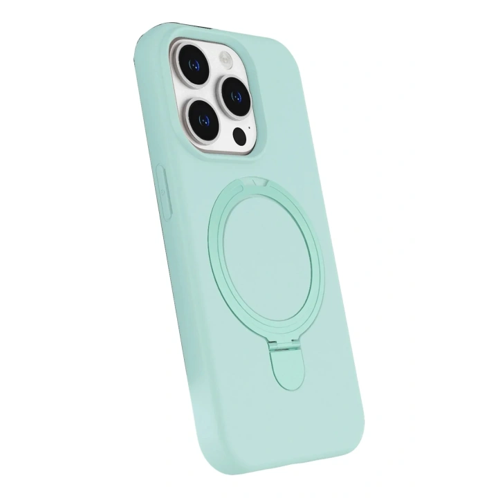 Mey İthalat®   iPhone 15 Pro Max Regal Magsafe Standlı Kapak - Su Yeşili