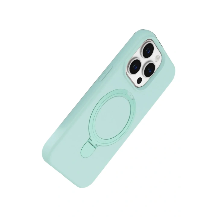 Mey İthalat®   iPhone 15 Pro Max Regal Magsafe Standlı Kapak - Su Yeşili