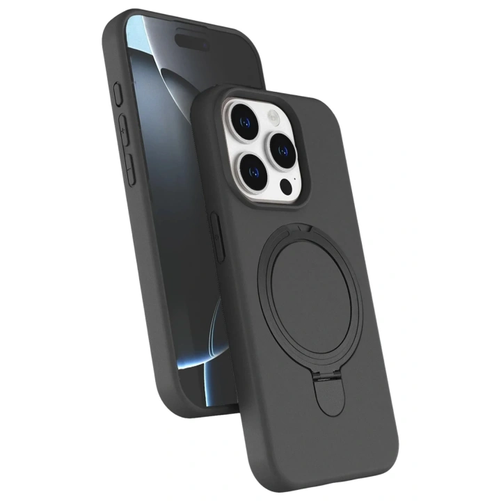 Mey İthalat®   iPhone 15 Pro Max Regal Magsafe Standlı Kapak - Titan Gri