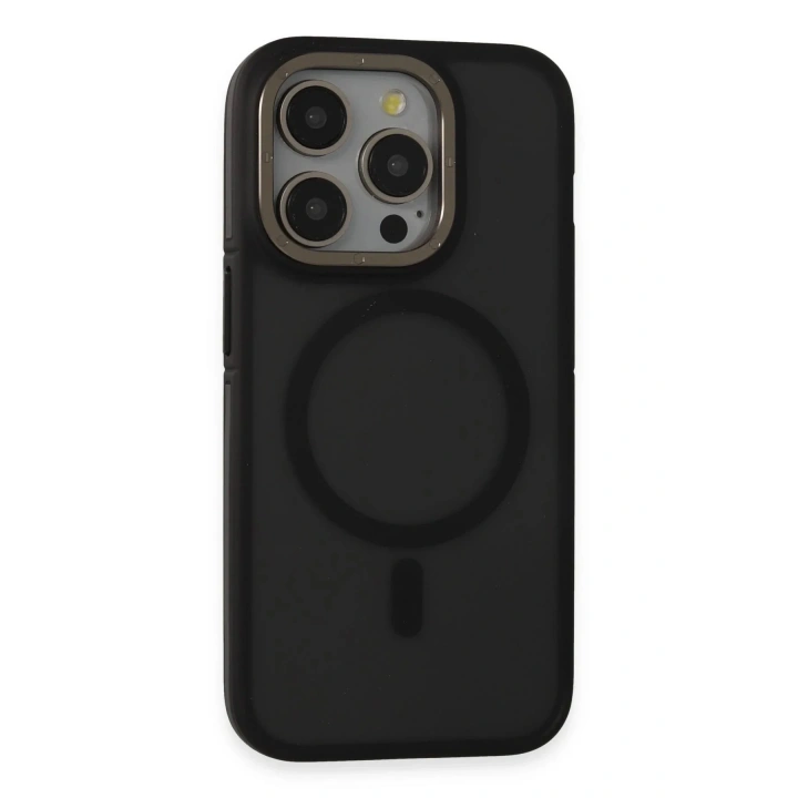 Mey İthalat®  iPhone 15 Pro Max Rocky Magsafe Kapak - Siyah