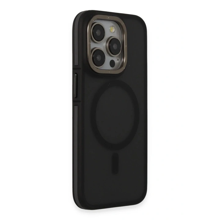 Mey İthalat®  iPhone 15 Pro Max Rocky Magsafe Kapak - Siyah