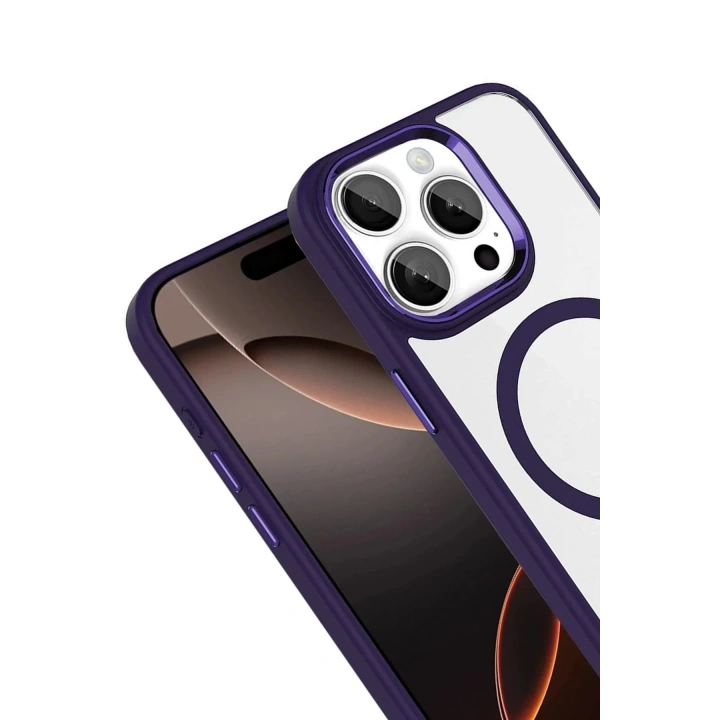 Mey İthalat®   iPhone 15 Pro Max Terea Magsafe Kapak - Derin Mor