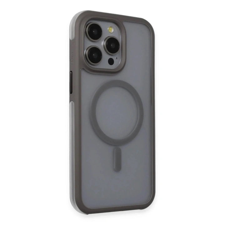 Mey İthalat®  iPhone 15 Pro Max Toras Airbag Magsafe Kapak - Titan Gri