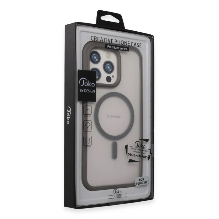 Mey İthalat®  iPhone 15 Pro Max Toras Airbag Magsafe Kapak - Titan Gri