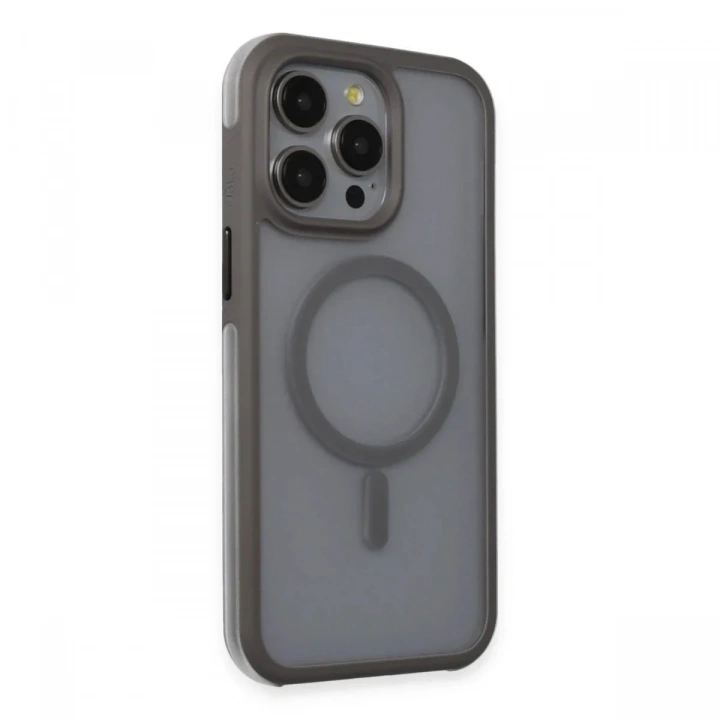 Mey İthalat®  iPhone 15 Pro Max Toras Airbag Magsafe Kapak - Titan Gri