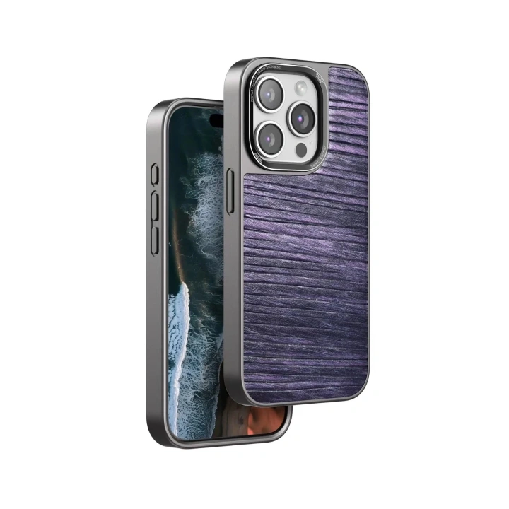 Mey İthalat®  iPhone 15 Pro Max Wave Kapak - Derin Mor