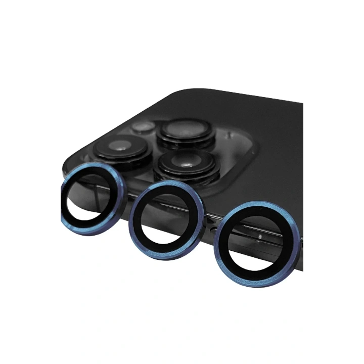 Mey İthalat®  iPhone 15 Pro Raze Metal Kamera Lens - Lacivert