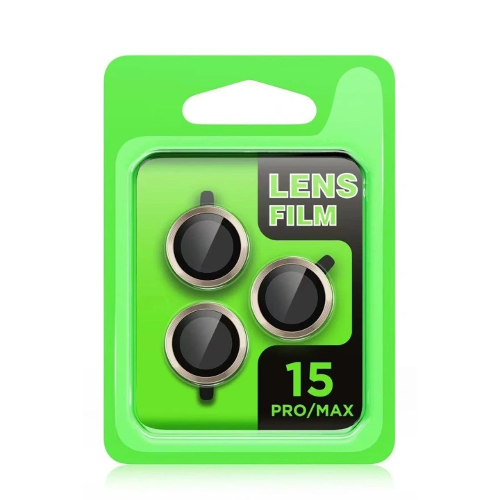 Mey İthalat®  iPhone 15 Pro Raze Metal Kamera Lens - Siyah