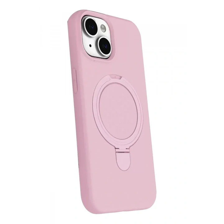 Mey İthalat®   iPhone 15 Regal Magsafe Standlı Kapak - Açık Pembe