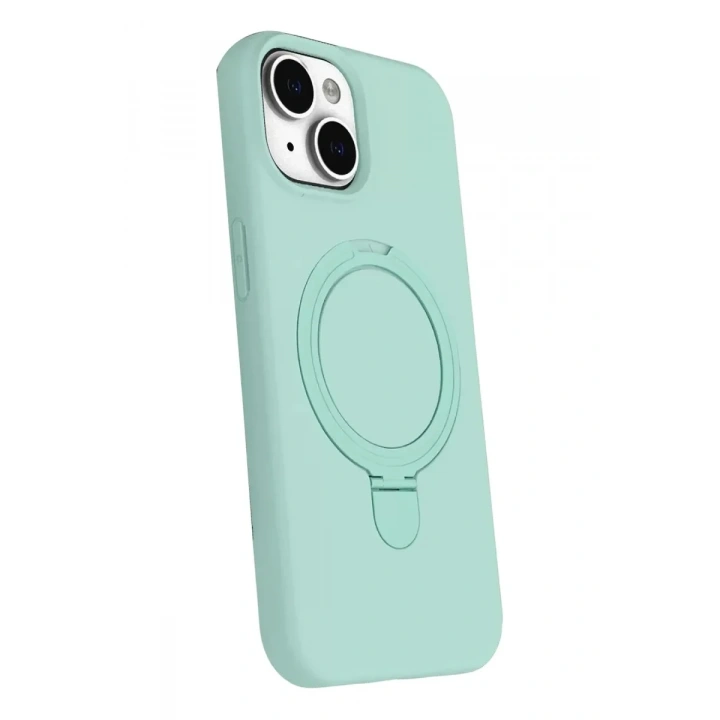 Mey İthalat®   iPhone 15 Regal Magsafe Standlı Kapak - Su Yeşili