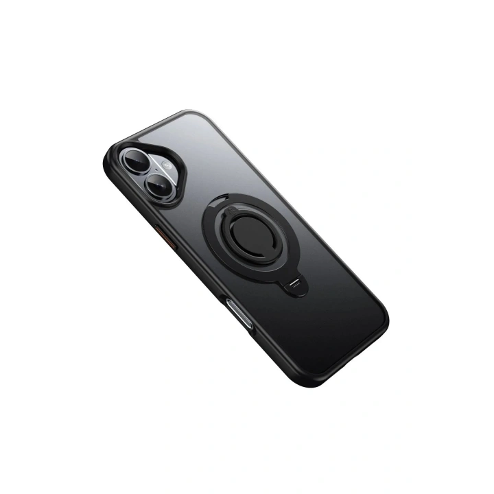Mey İthalat®  iPhone 16 Avatar 360 Dönen Magsafe Kapak - Siyah