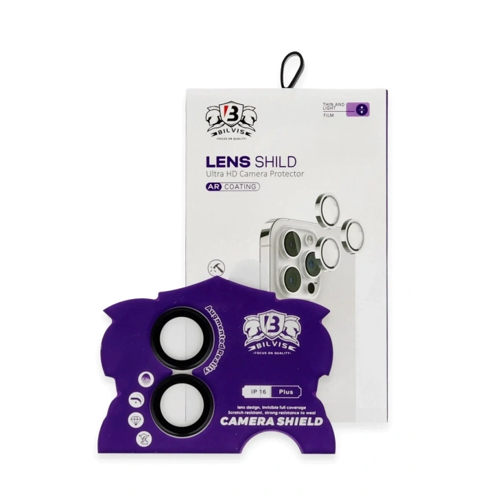 Mey İthalat®  iPhone 16 Bilvis Titan Kamera Lens - Siyah