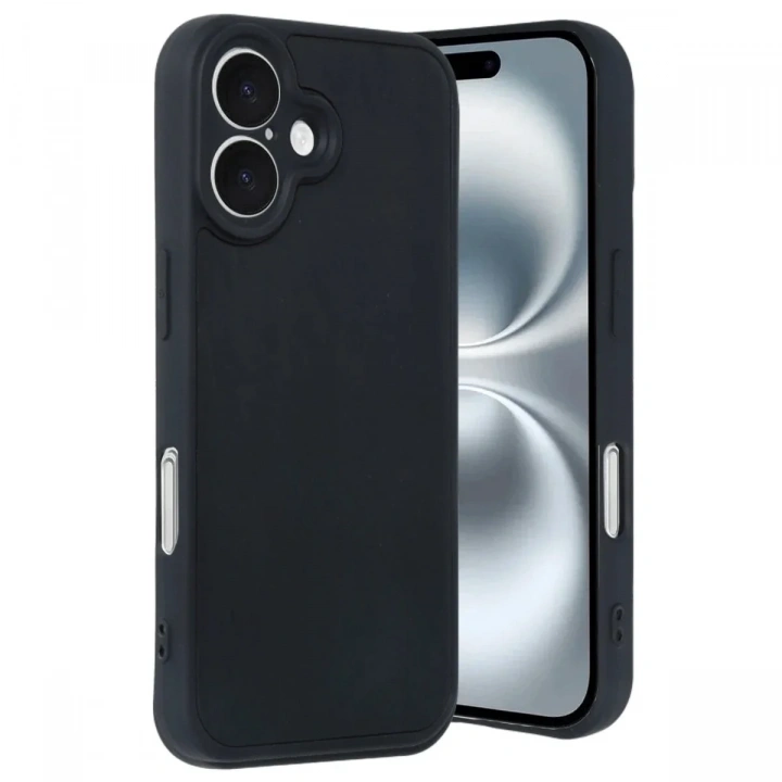 Mey İthalat®  iPhone 16 Kılıf Aras Deri Kapak - Siyah
